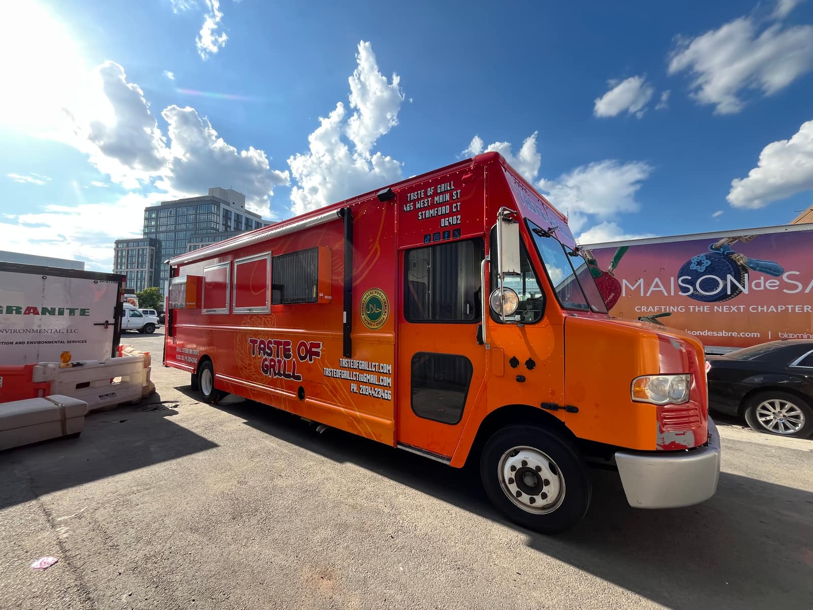 Taste of Grill food truck with a full-color wrap installed by NYC Car Wraps