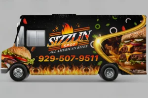 burger food truck wrap design