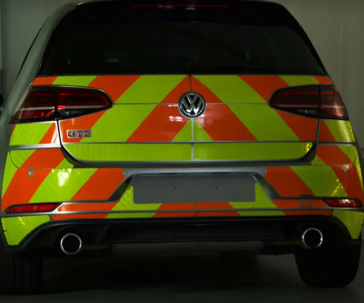 avery and 3M reflective safety film applied on a car avery and 3M reflective safety film applied on a car
